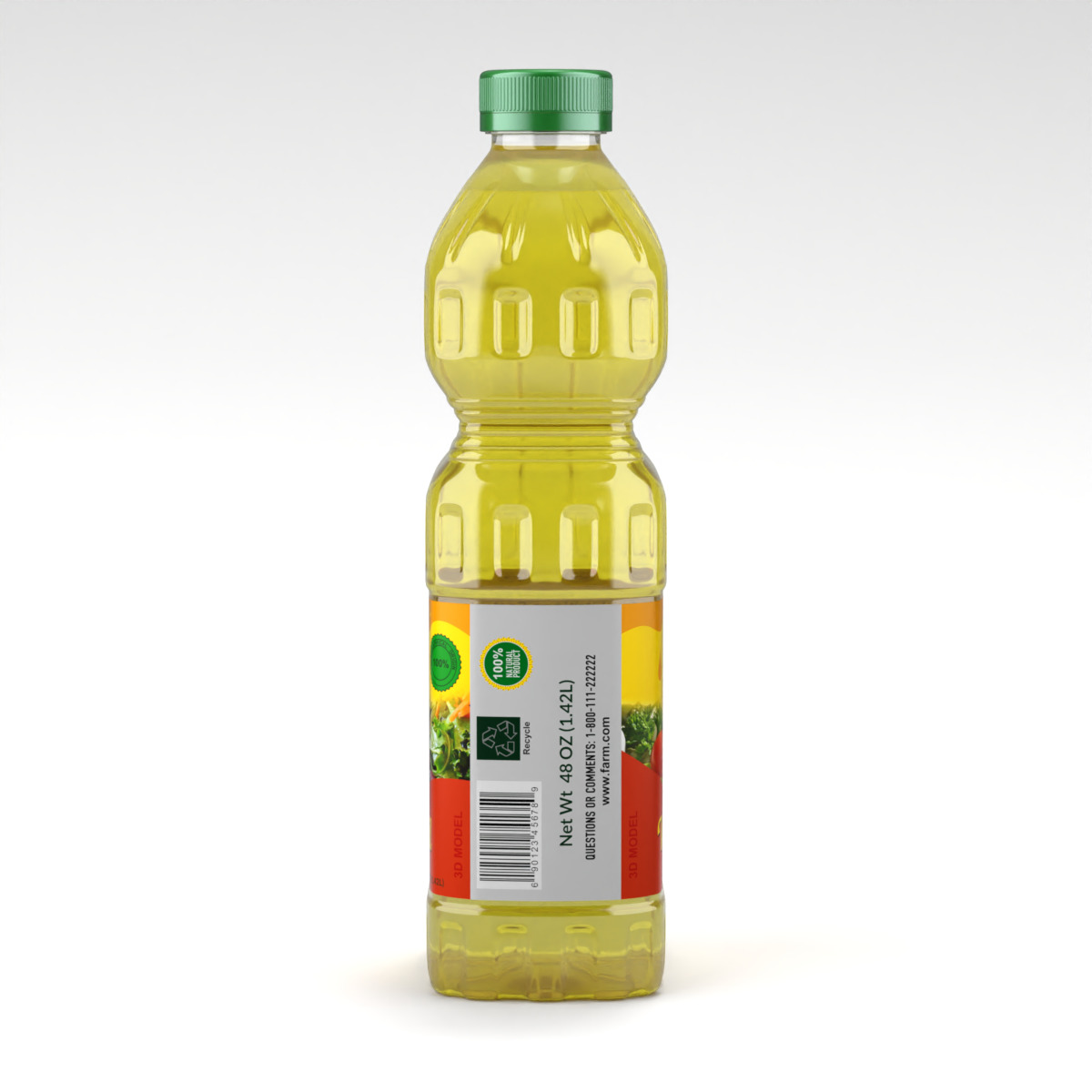 Cooking Oil Bottle 3D model_2