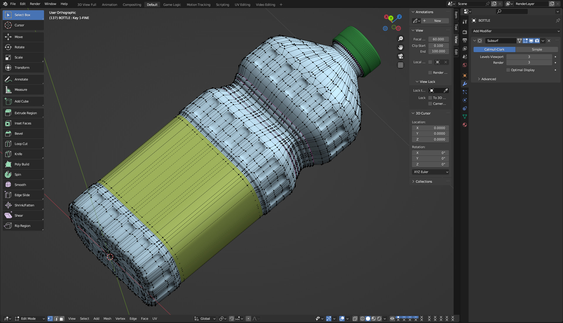 Cooking Oil Bottle 3D model_15