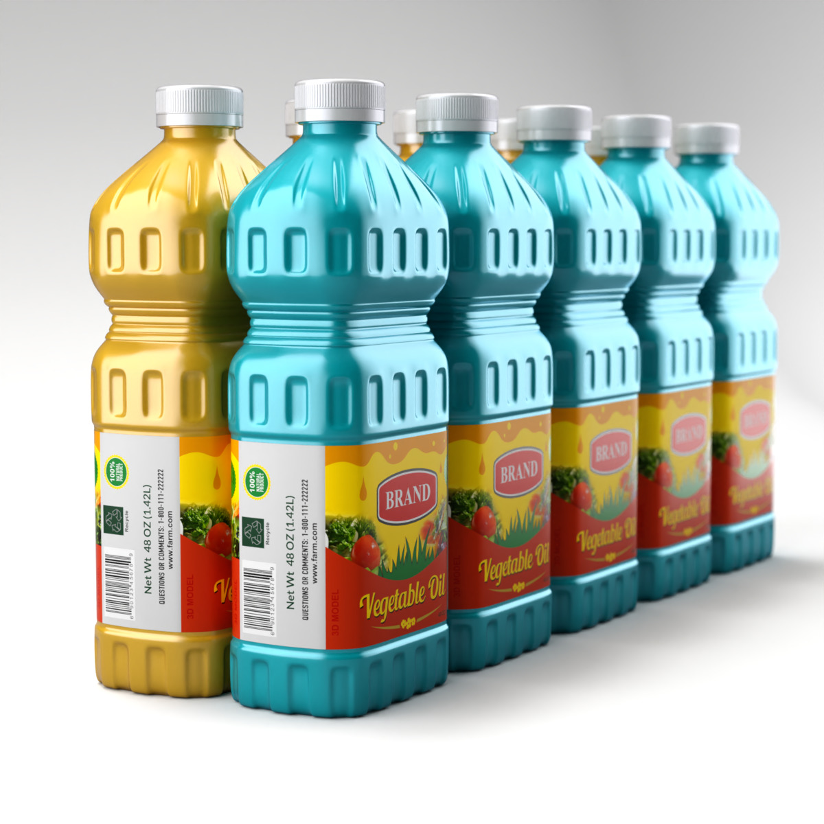 Cooking Oil Bottle 3D model_7