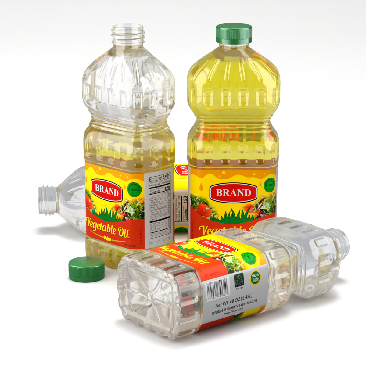 Cooking Oil Bottle 3D model_1