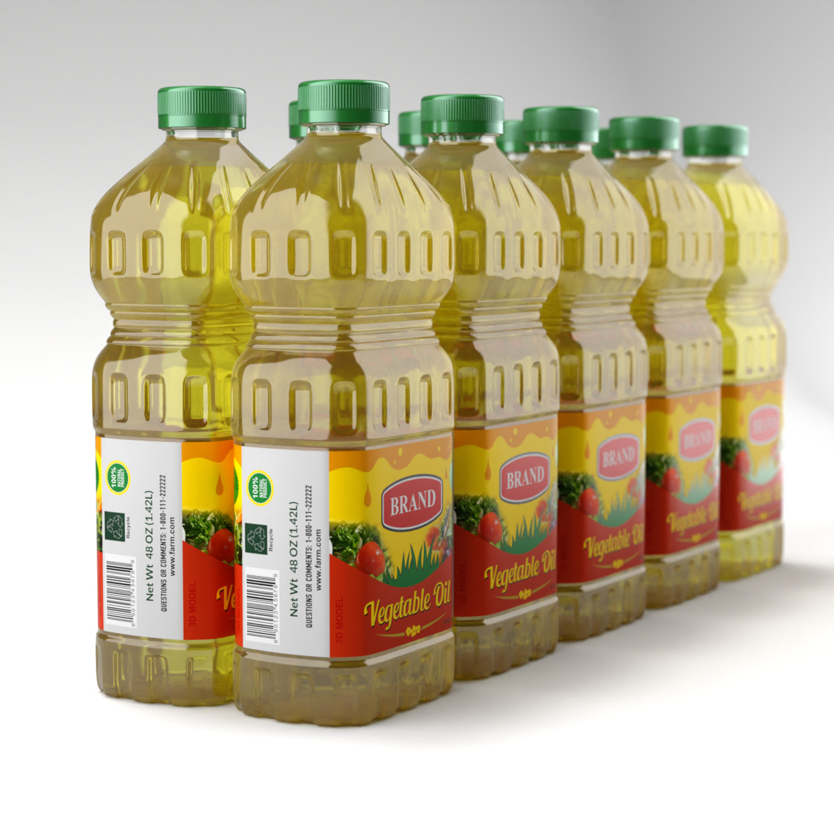 Cooking Oil Bottle 3D model_6