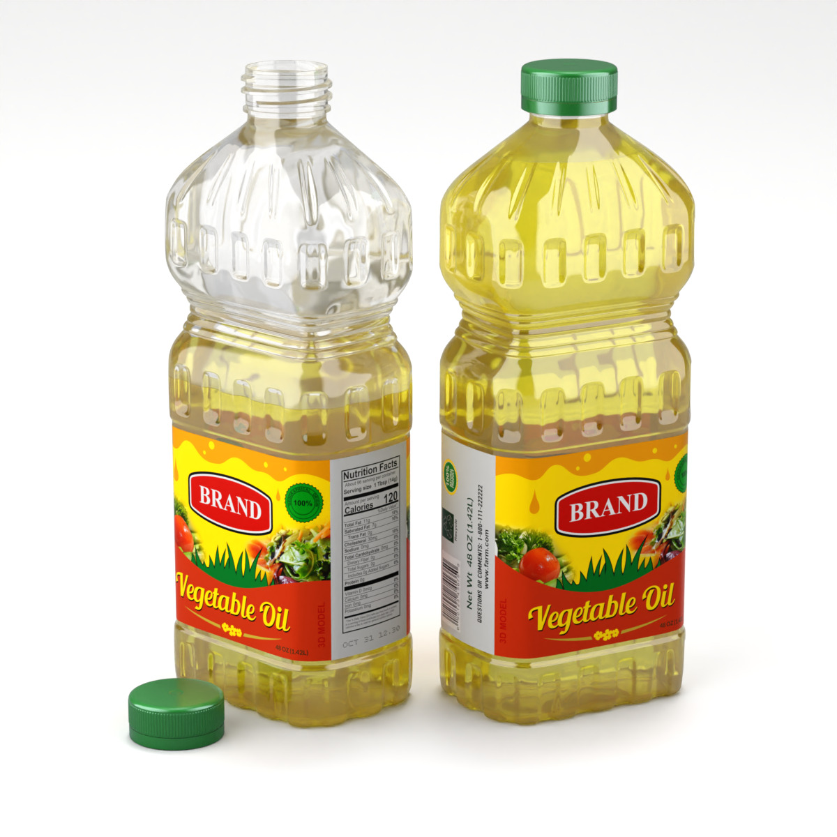Cooking Oil Bottle 3D model_3