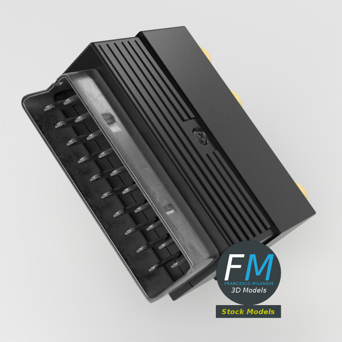 SCART RCA S-Video adapter 3D model_2