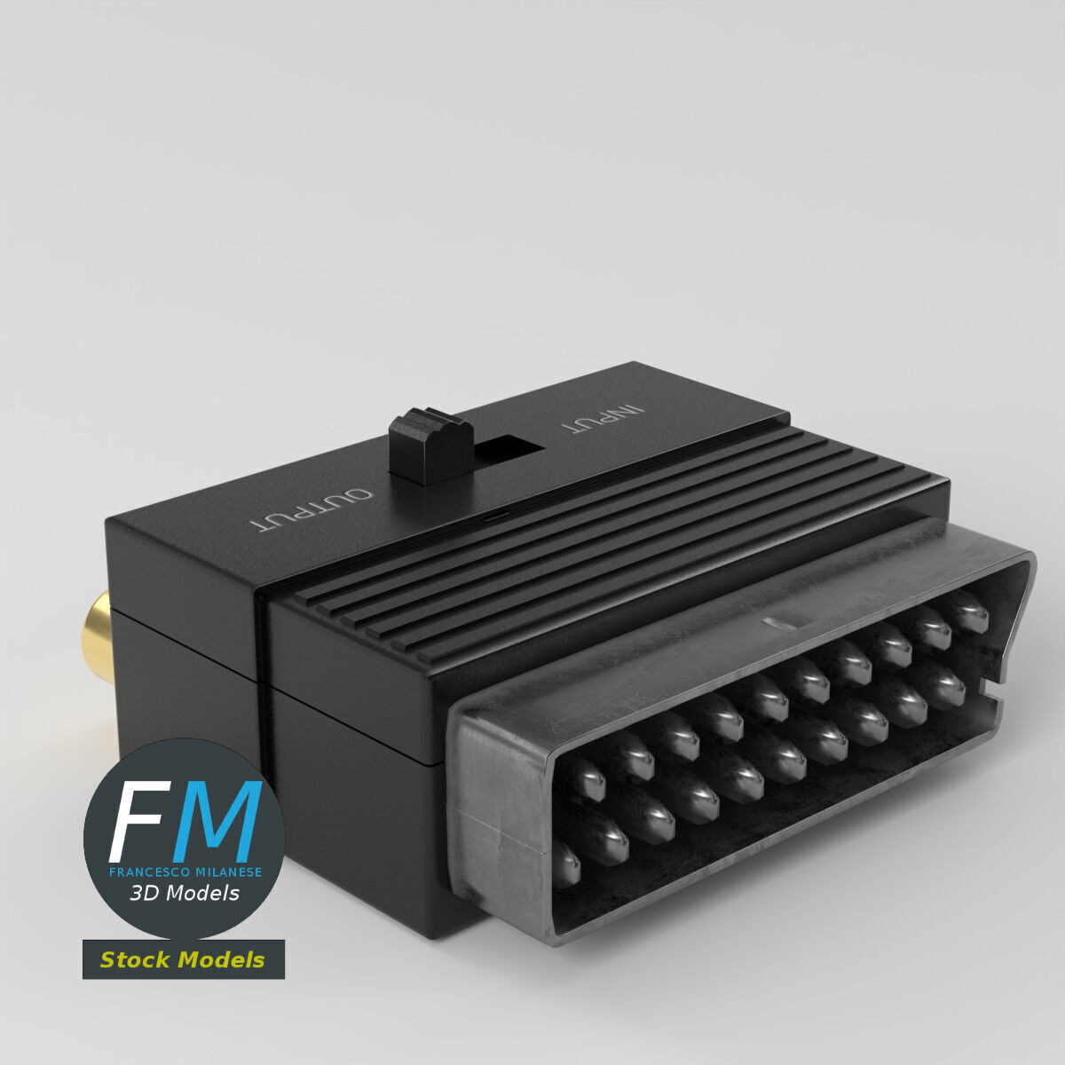 SCART RCA S-Video adapter 3D model_5