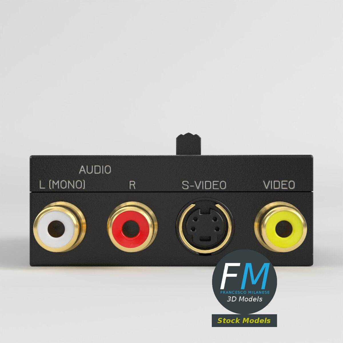 SCART RCA S-Video adapter 3D model_3