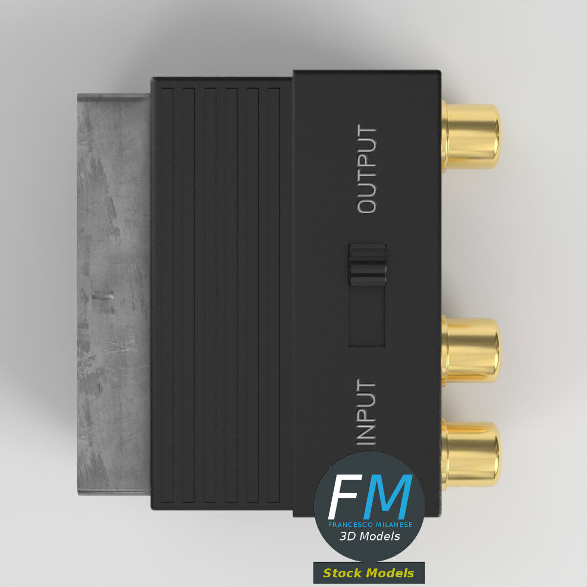 SCART RCA S-Video adapter 3D model_6