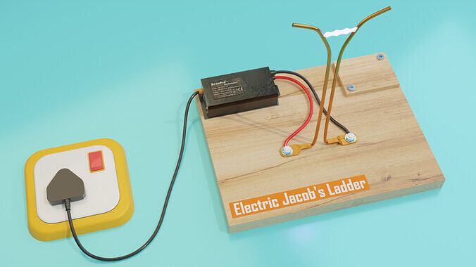 Jacob Ladder Electric Arc Low-poly 3D model