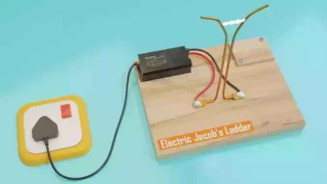Jacob Ladder Electric Arc Low-poly 3D model