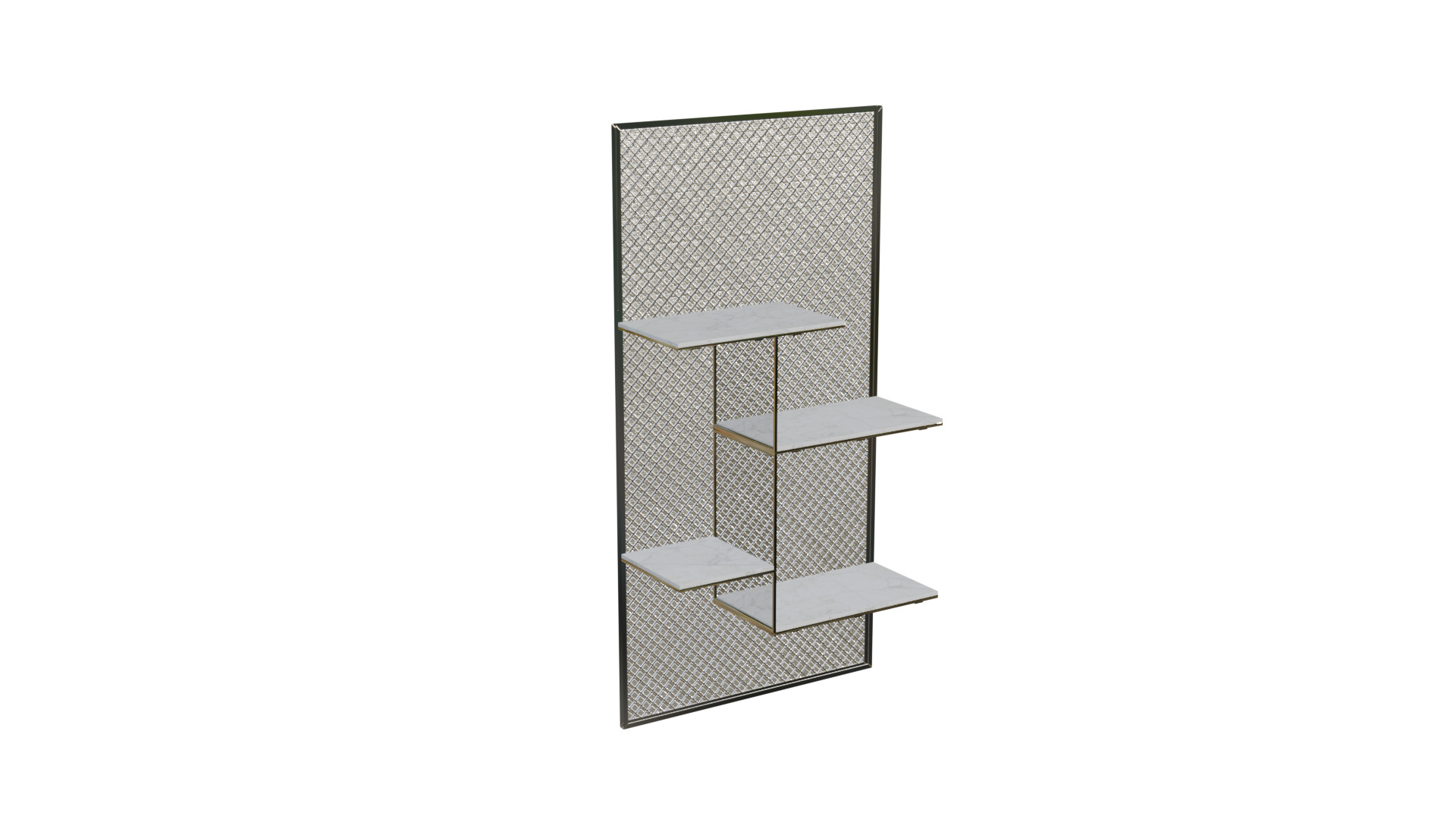 Decorative Wall Shelf Rack Contemporary Design Low-poly 3D model_1