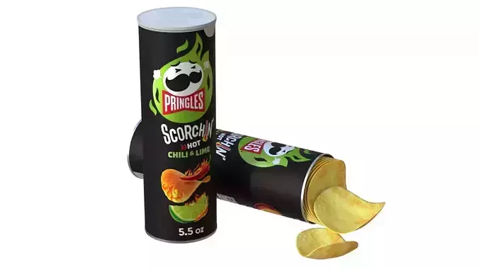 pringles scorchin chili and lime  Low-poly 3D model