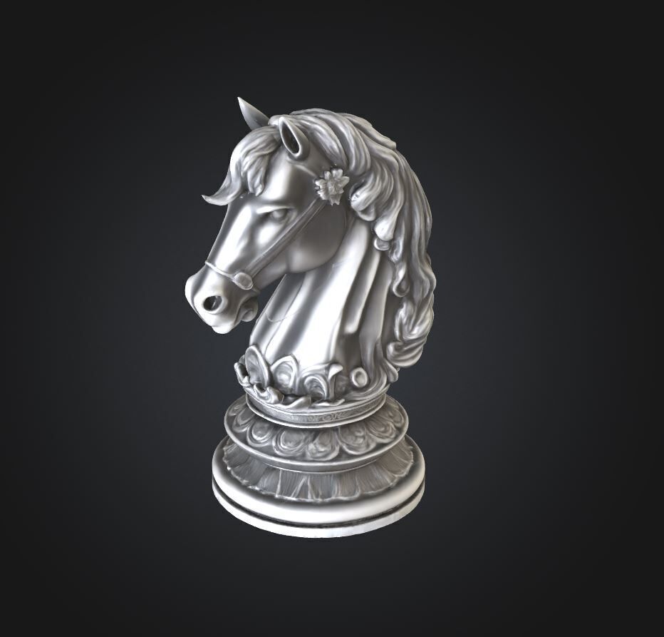 Medieval Chess Set - Historical Chess Set - Knight Chess Set 3D print model_28