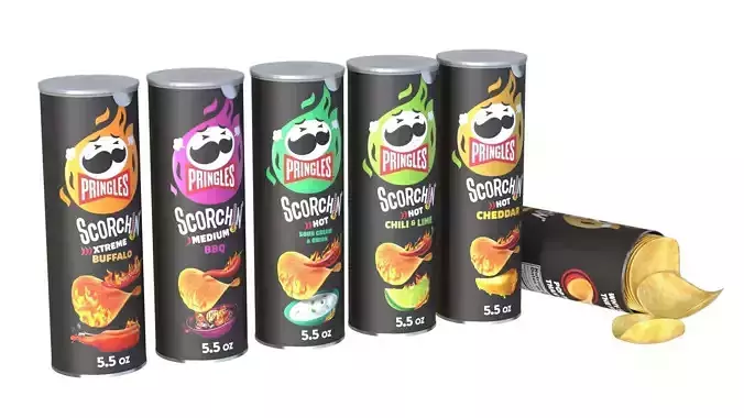 Pringles scorchin collection   Low-poly 3D model