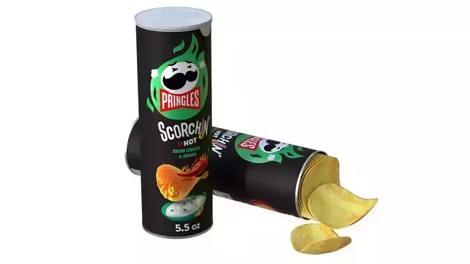 pringles scorchin sour cream and onion Low-poly 3D model