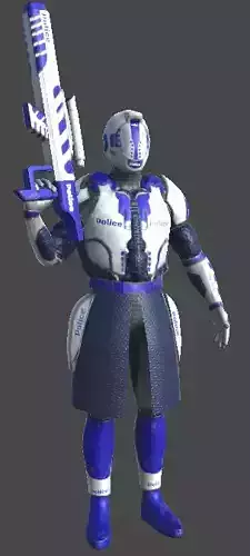 Futuristic Police Soldier - Unity Game Ready Asset