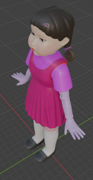 Squid Game Doll Jump Rope Version 3D model_3