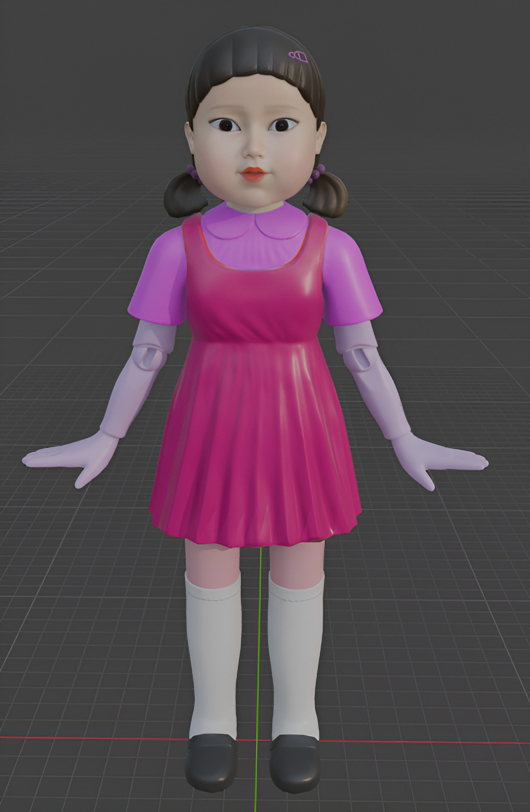 Squid Game Doll Jump Rope Version 3D model_2