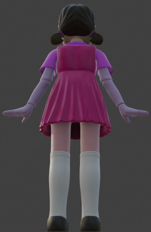 Squid Game Doll Jump Rope Version 3D model_1