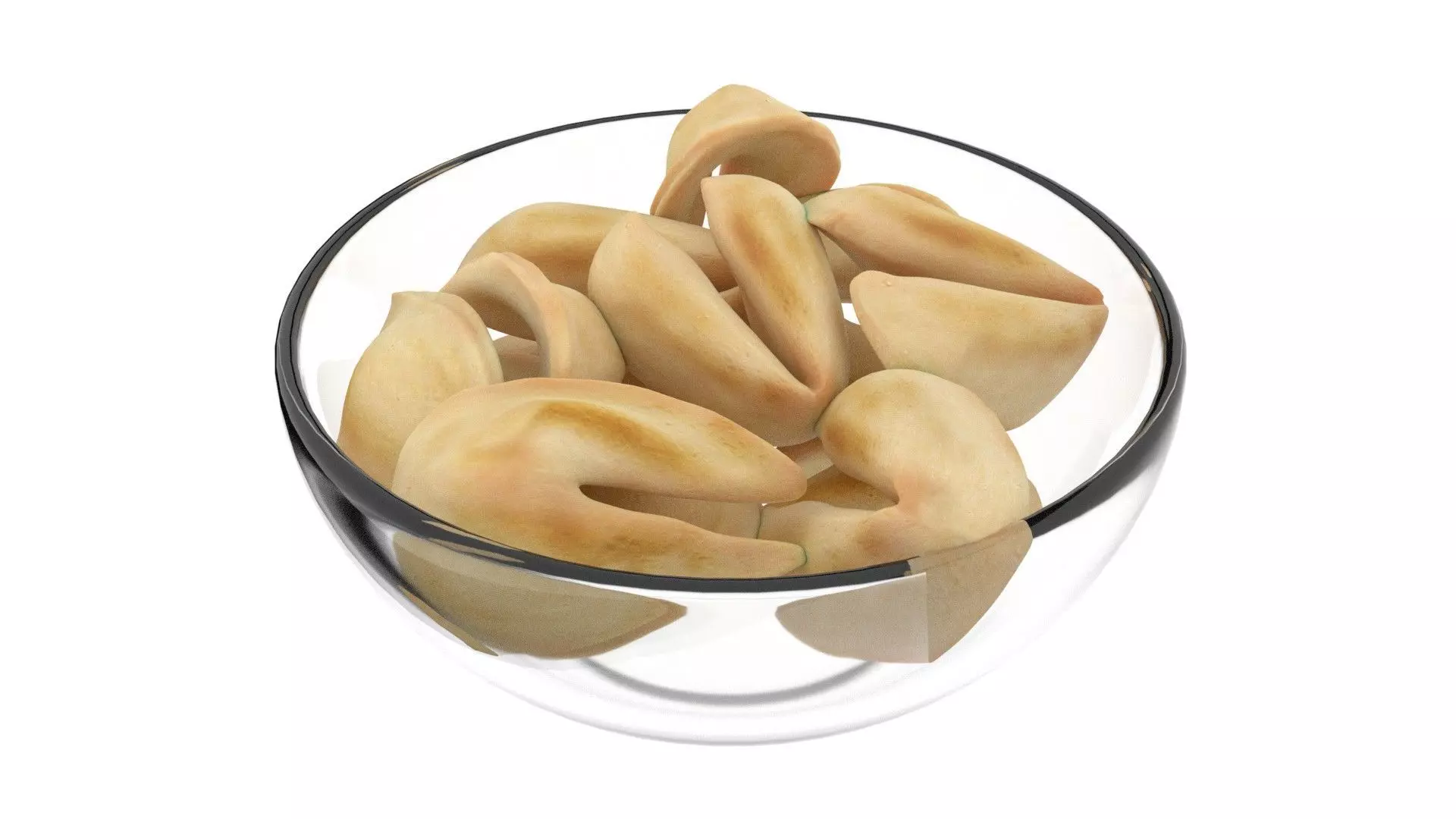Fortune cookie bowl Low-poly 3D model
