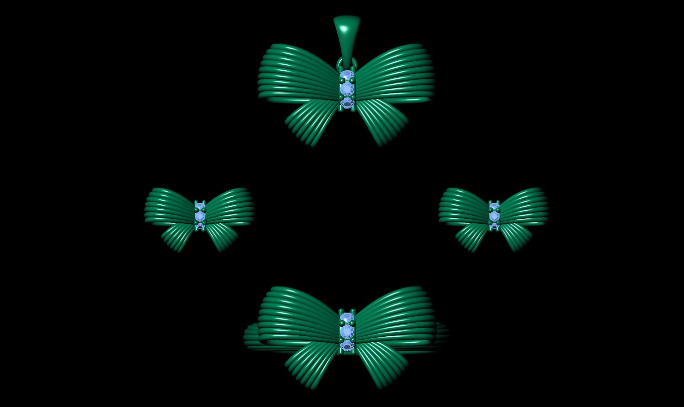 bow tie jewelry set 3D print model_15