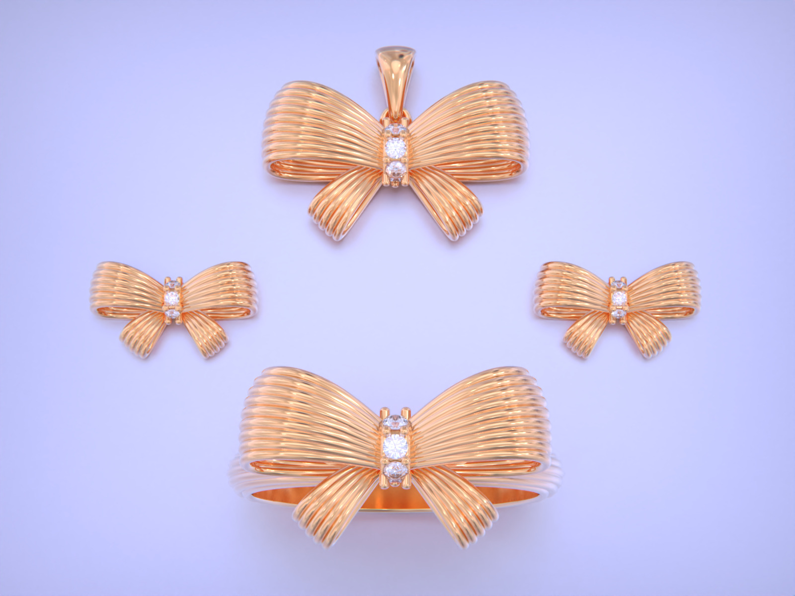 bow tie jewelry set 3D print model_17