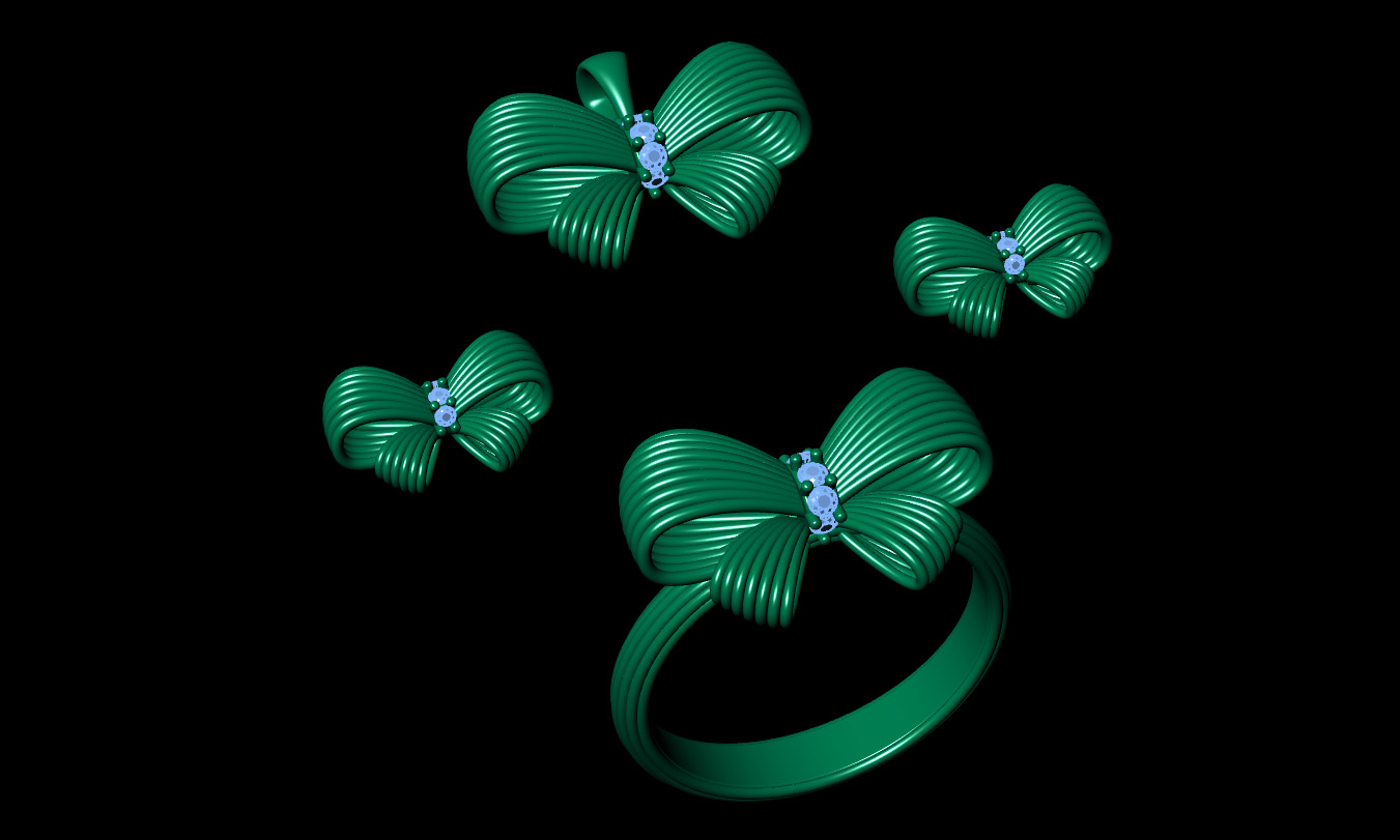bow tie jewelry set 3D print model_13