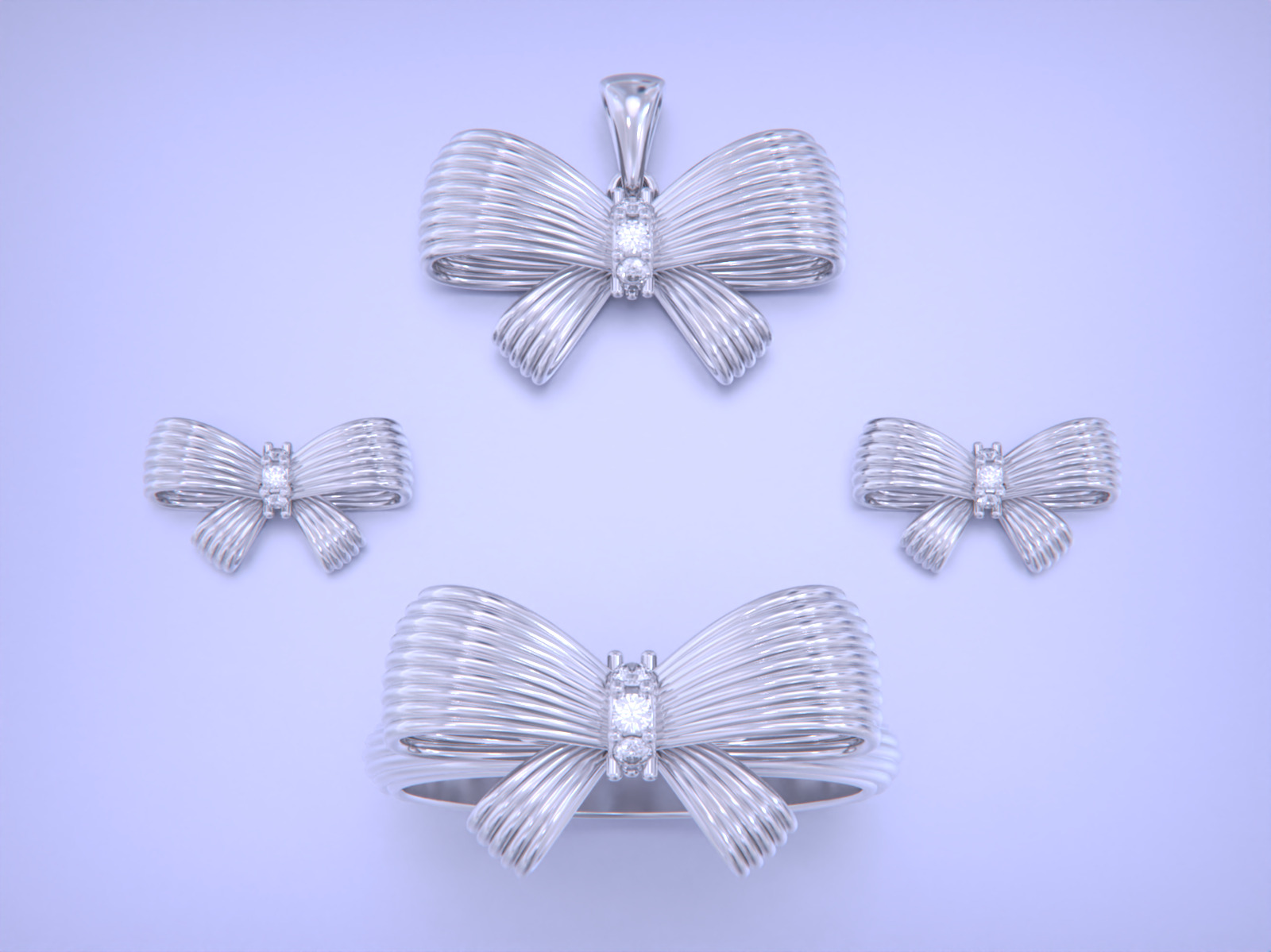 bow tie jewelry set 3D print model_18