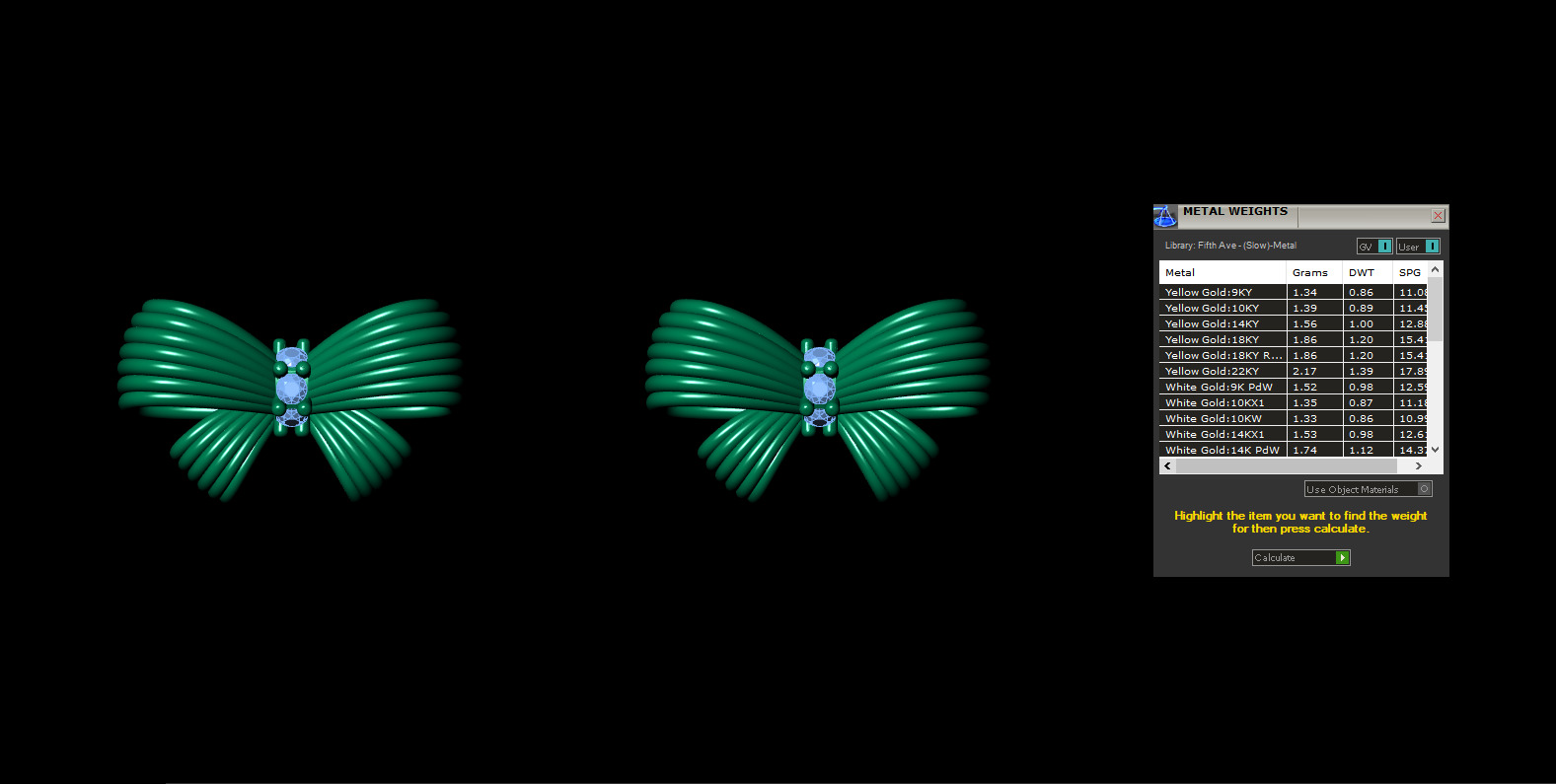 bow tie jewelry set 3D print model_11