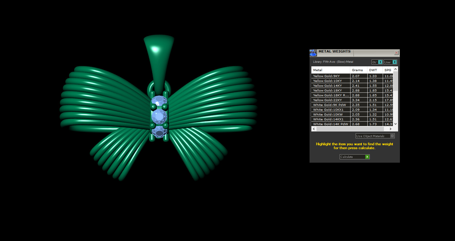 bow tie jewelry set 3D print model_10