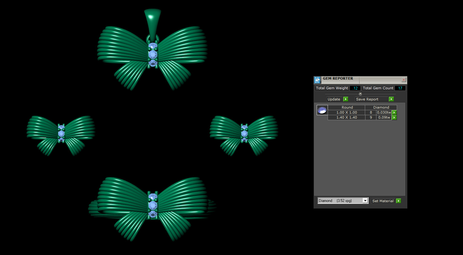 bow tie jewelry set 3D print model_12