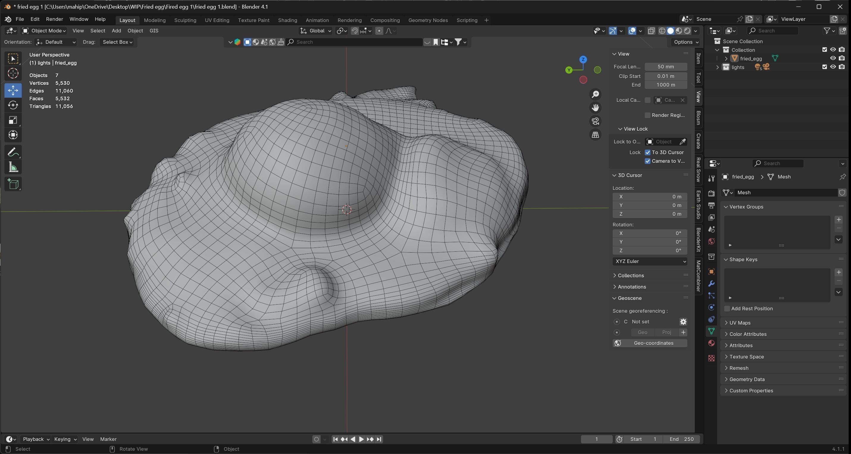 Fired egg v1   Low-poly 3D model_7