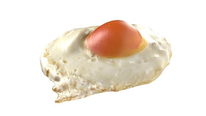 Fired egg v1   Low-poly 3D model 2