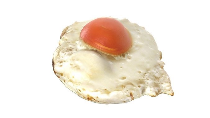 Fired egg v1   Low-poly 3D model 3