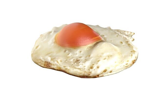 Fired egg v1   Low-poly 3D model 4