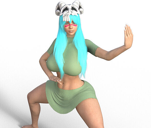 Nelliel arrancar 3 bleach martial art pose 3D print model