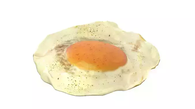 Fried egg v2  Low-poly 3D model