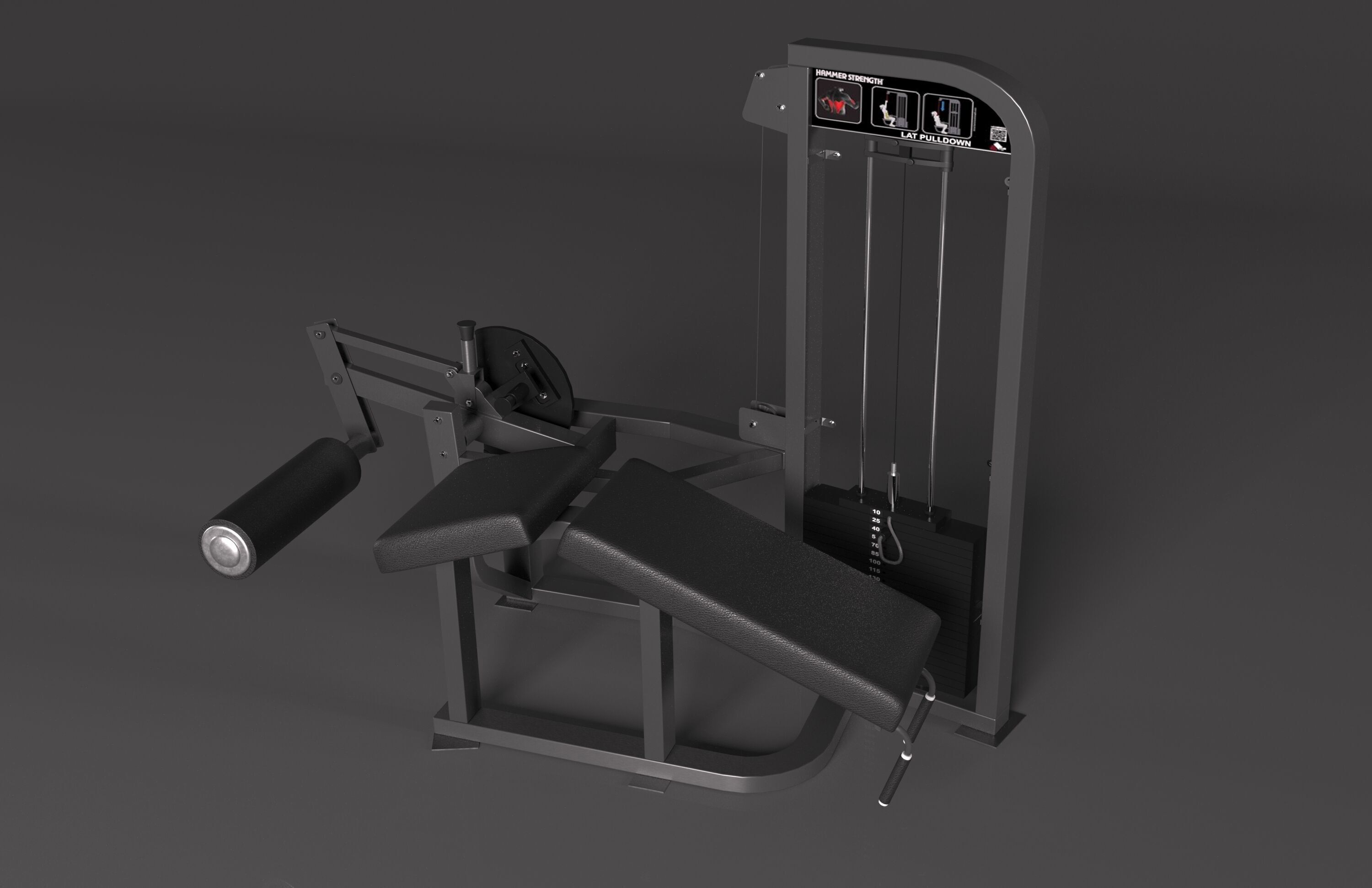 HAMMER STRENGTH SELECT LEG CURL 3D model_1