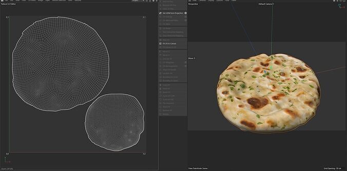 Indian Naan  Low-poly 3D model 7