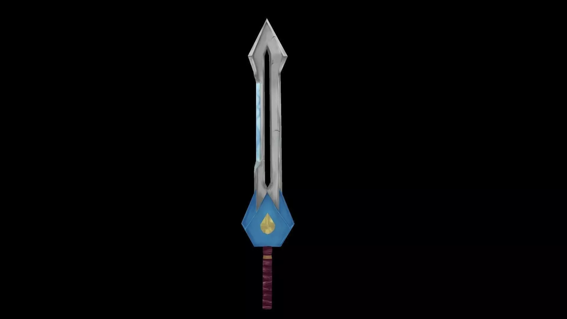 Low-Poly Sword - Hand Painter Free low-poly 3D model_0