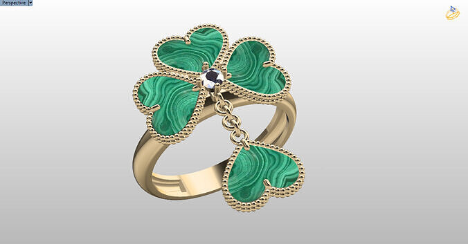 heart lucky alhambra ring 3D print model