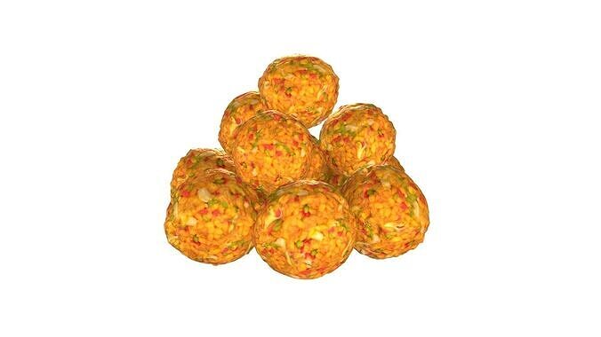 Laddu Indian Sweets Low-poly 3D model 7