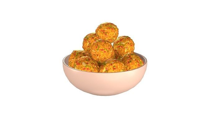 Laddu Indian Sweets Low-poly 3D model 3