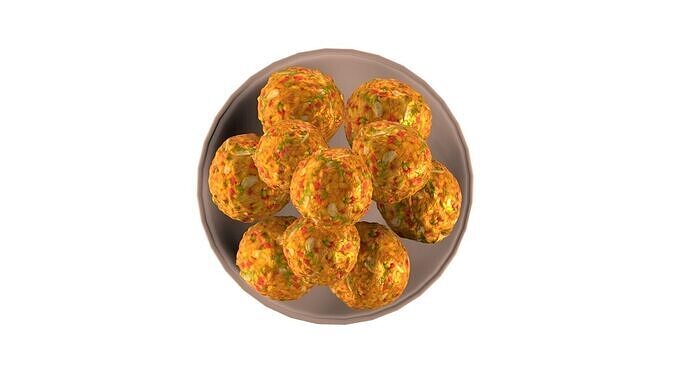 Laddu Indian Sweets Low-poly 3D model 4