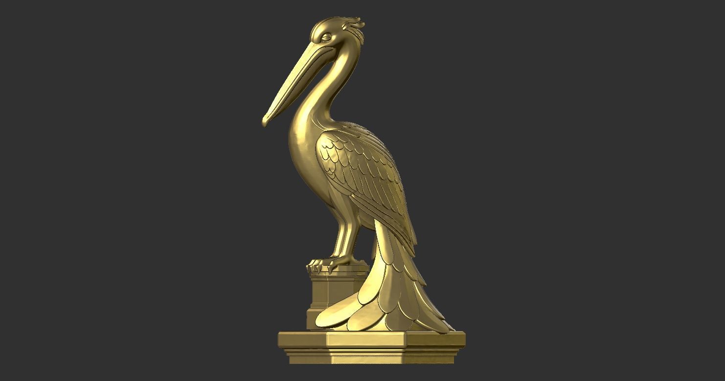 Lovely Pelican Statue 3D print model_2