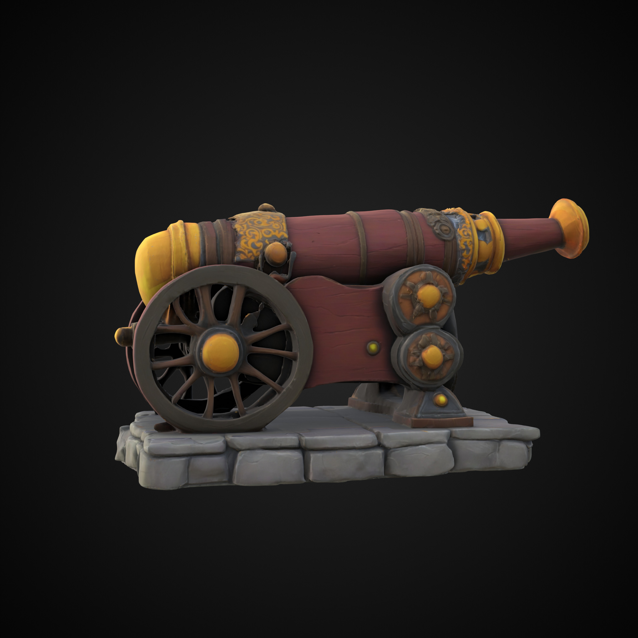 Stylized Asset - Cannon 3D model_4
