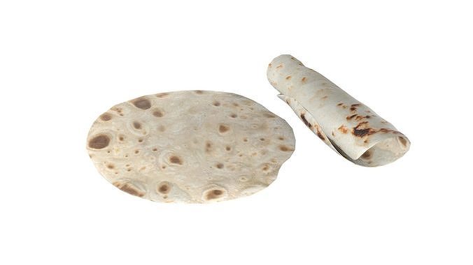 Tortilla Roti  Low-poly 3D model