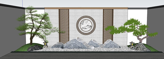 landscape wall-Chinese style-4 3D model