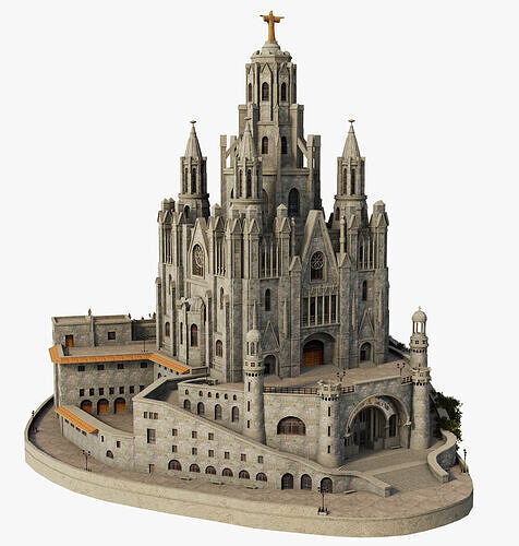 Temple Expiatori del Sagrat Cor Tibidabo 3D model