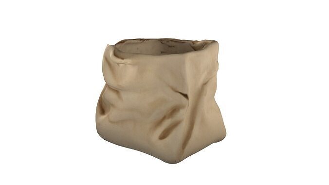 Bakery paper bag  Free low-poly 3D model