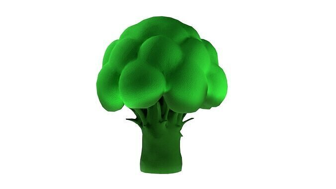 Cartoon Broccoli 1 Free low-poly 3D model