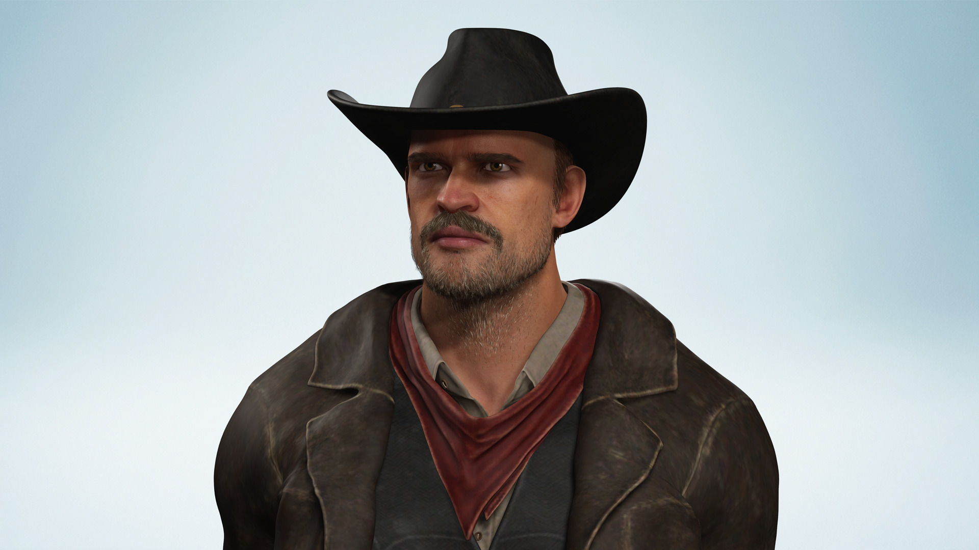 Realistic Western Cowboy Fighter Character Wild West Gunslinger Low-poly 3D model_10